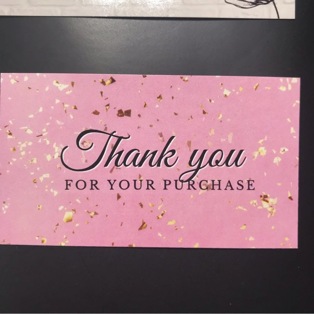30 pink thank you cards size 3.5x2